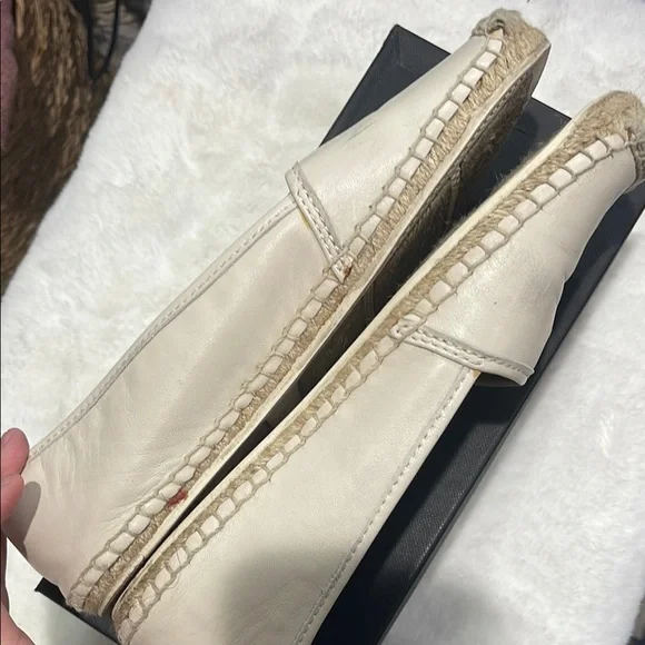 COACH- Rhodelle Soft Lambskin Women's Chalk Espadrille Flats- 9M - Picture 9 of 10